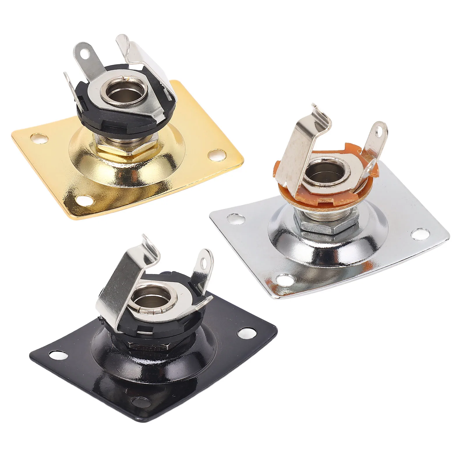 Placa de Saída para Guitarra Elétrica, Placa de Jack de Saída para Guitarra, Formato Quadrado, Metal Compacto, Placa de Soquete de Jack para Guitarra Telecaster