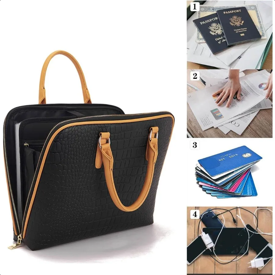 Accordian منظم الملفات ToteFolder مع ملصقات سحاب 12 جيب توسيع مجلد الملفات مع مجلد ورق متعدد الجيوب لـ Lette