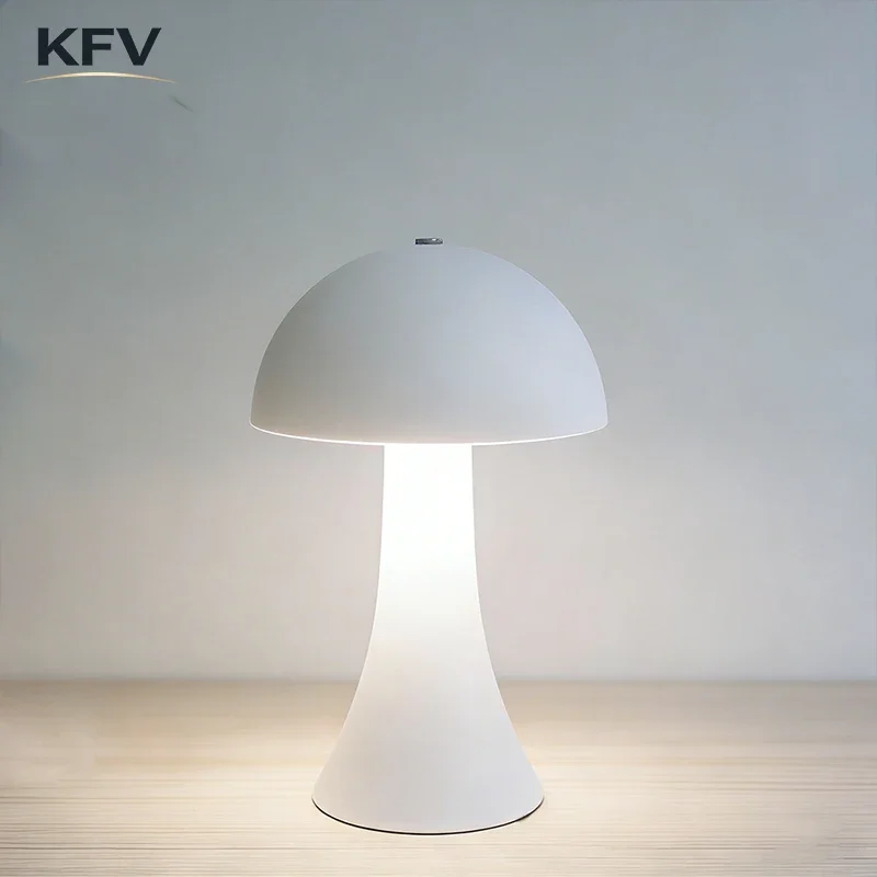 KFV LED-Tischlampe mit Touch-Sensor, wiederaufladbare Retro-Pilz-Nachttischlampe für Zuhause, Schlafzimmer, Restaurant, Dekorationsbeleuchtung