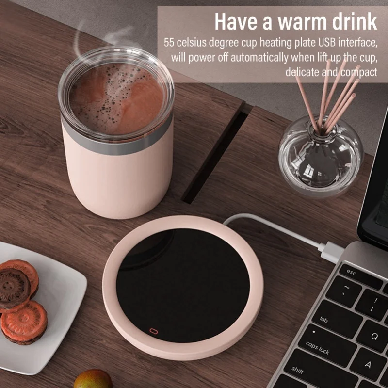 USB Coffee Mug Warmer, 55°C Digital Display, ABS Material, 10W Power, Office Heating Plate - Perfect For Daily Use