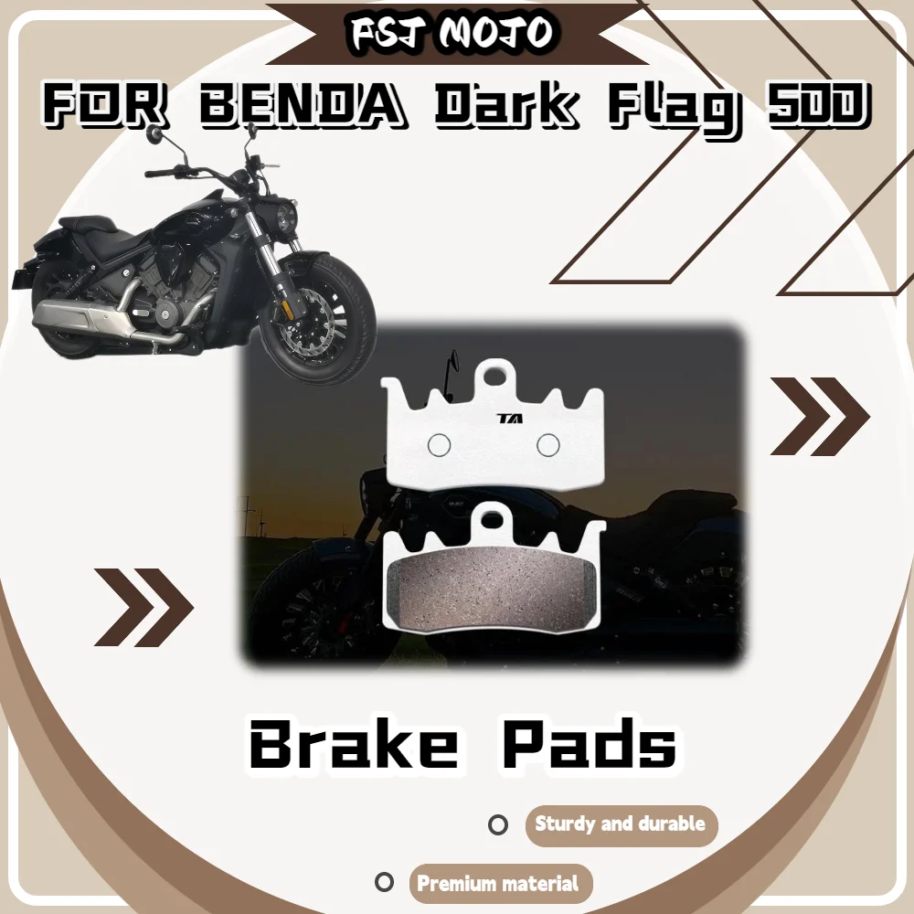 For BENDA Dark Flag 500 Carbon Copper Based Brake Pads 800℃ Heat Resistance Anti Heat Fade For Long Distance Touring Brake Parts