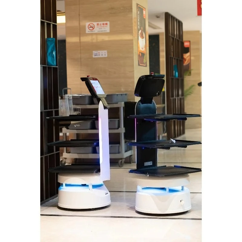 ذكي روبوت النادل التلقائي آلة توصيل الطعام ليدار الملاحة لمطعم فندق مقهى خدمة المستشفى #6