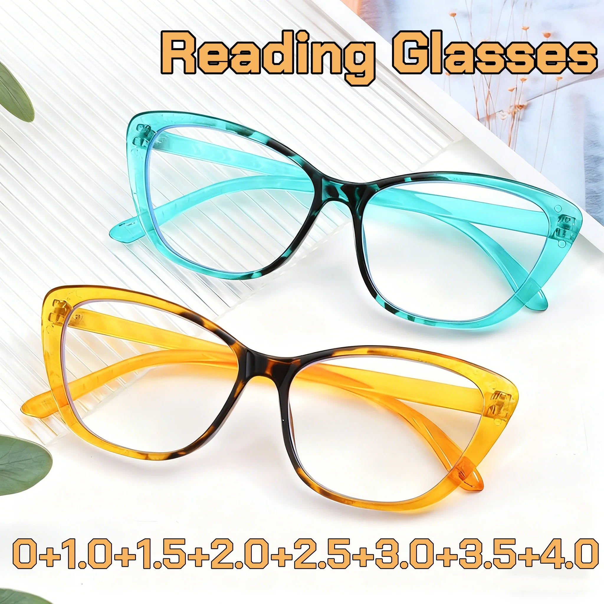 

Vintage Cat Eye Women Reading Glasses Simple Multicolor Rim Blue Light Blocking Spectacles New Trendy Elegant Design Eyewear+2.0