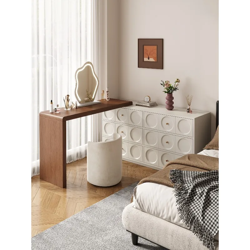 

Medieval dresser, end of bed, chest, integrated desk, solid wood dressing table, bedroom corner