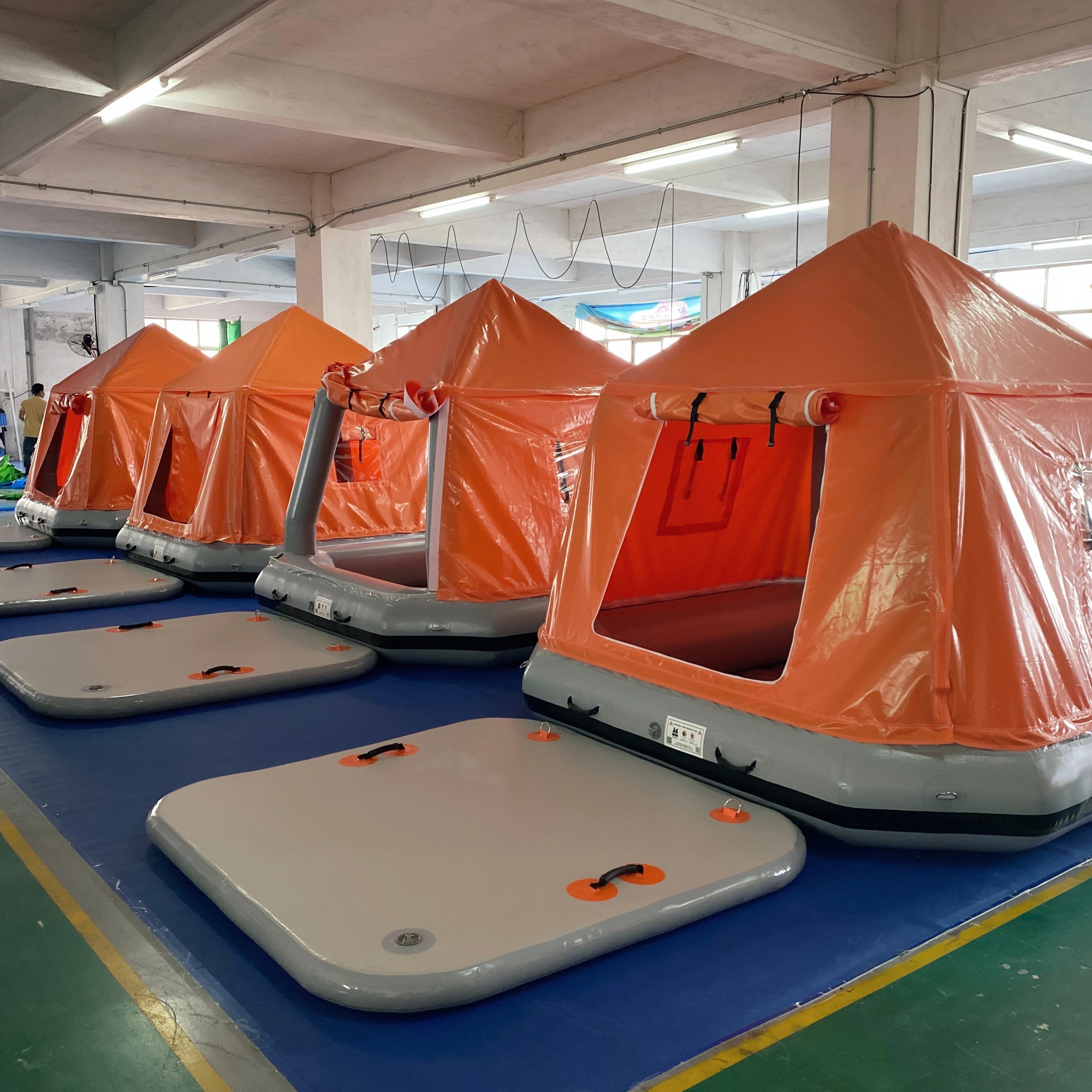 

High End Camping Inflatable Floating Island Inflatable Floating Shoal Family Camping Water Raft Tent