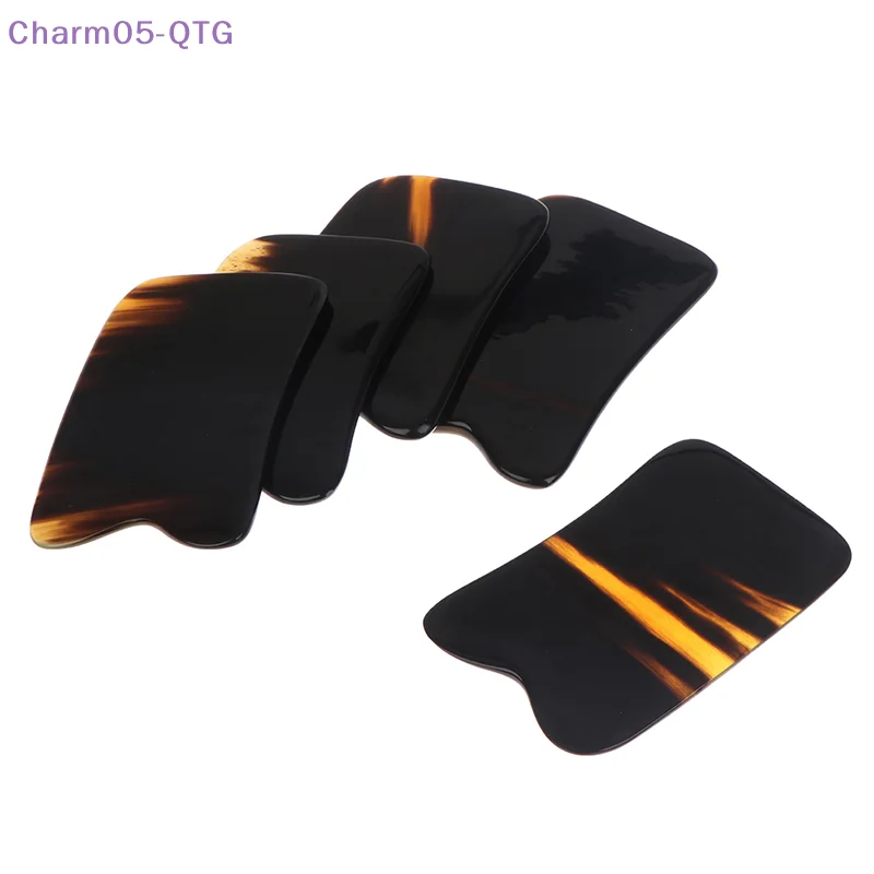 

НОВЫЙ рог Гуаша, скребковая пластина, массажный инструмент, спа, скребок для акупунктуры, камня, массажер для тела, традиционный, 1 шт.