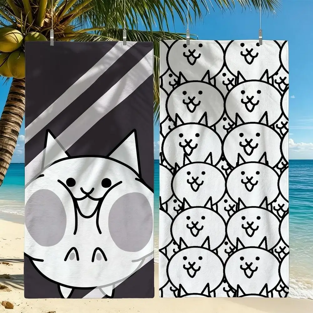 Game The Battle Cats Towel Towel Beach Towel Oversized Quick Dry Towel Absorbent Soft Swim BeachTowels for Men Women