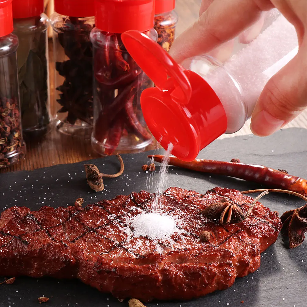 

30pcs Plastic Seasoning Bottle Rotatable Lid Coarse Perforations For Cheese Pepper Sugar Spice Storage Salt Jar Outdoor Bbq