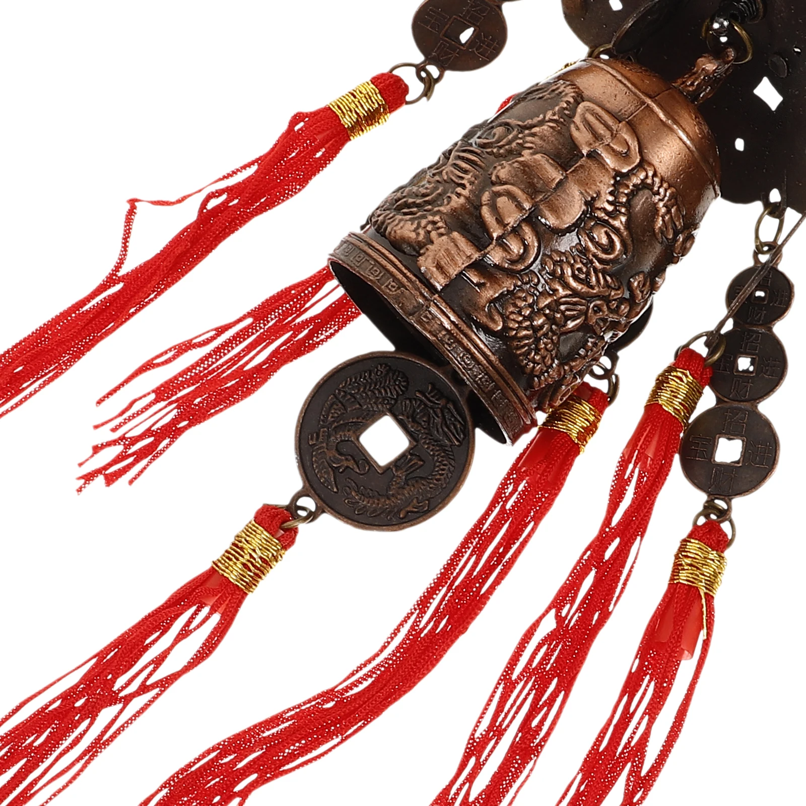 

Zinc Alloy Dragon Wind Chime Feng Shui Charm Decorative Hanging Wind Bell for Balcony Garden Outdoor Pendant Feng Shui Charms