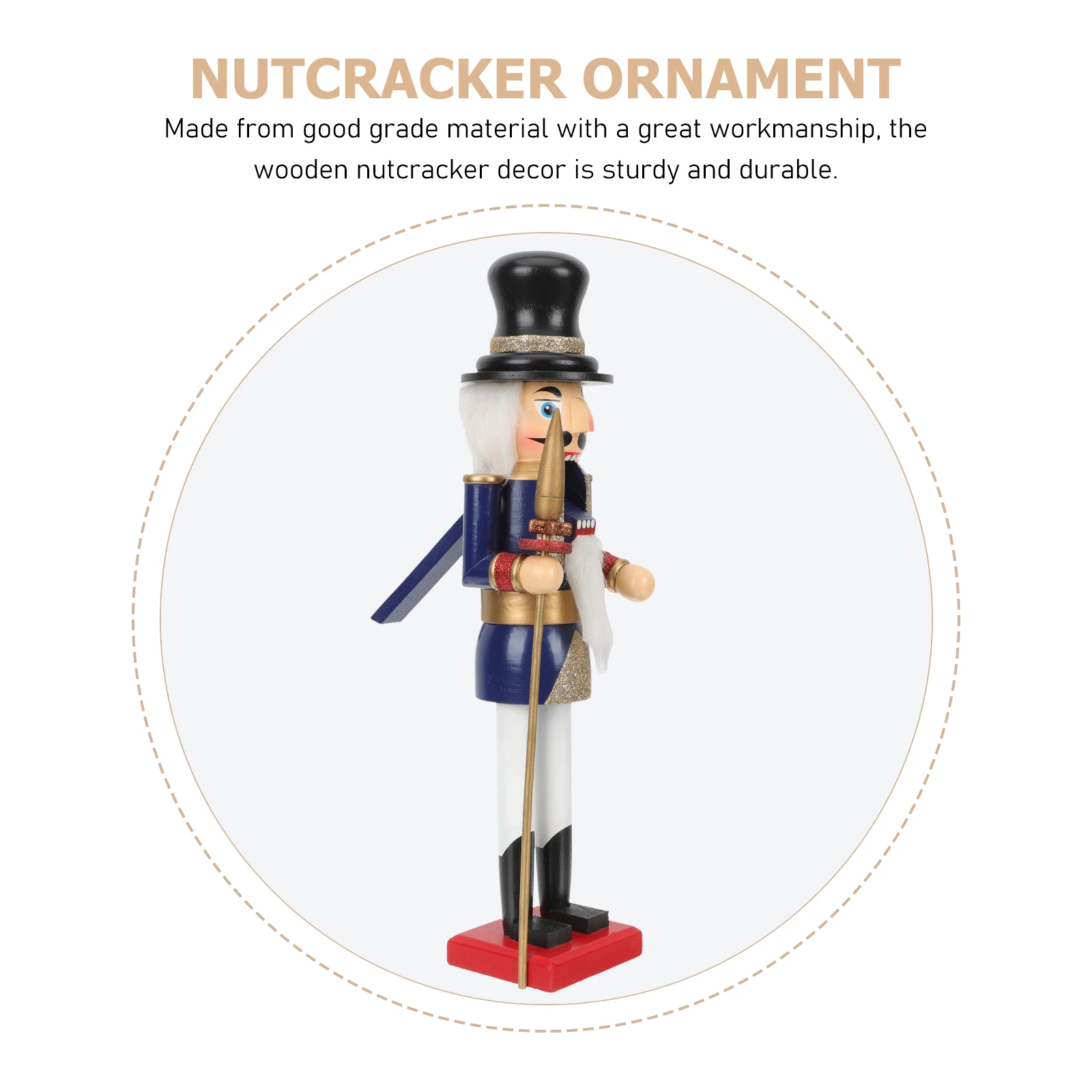 

1pc Desktop Wooden Nutcracker 42cm Home Decor Wedding Gift Good Grade Material Sturdy