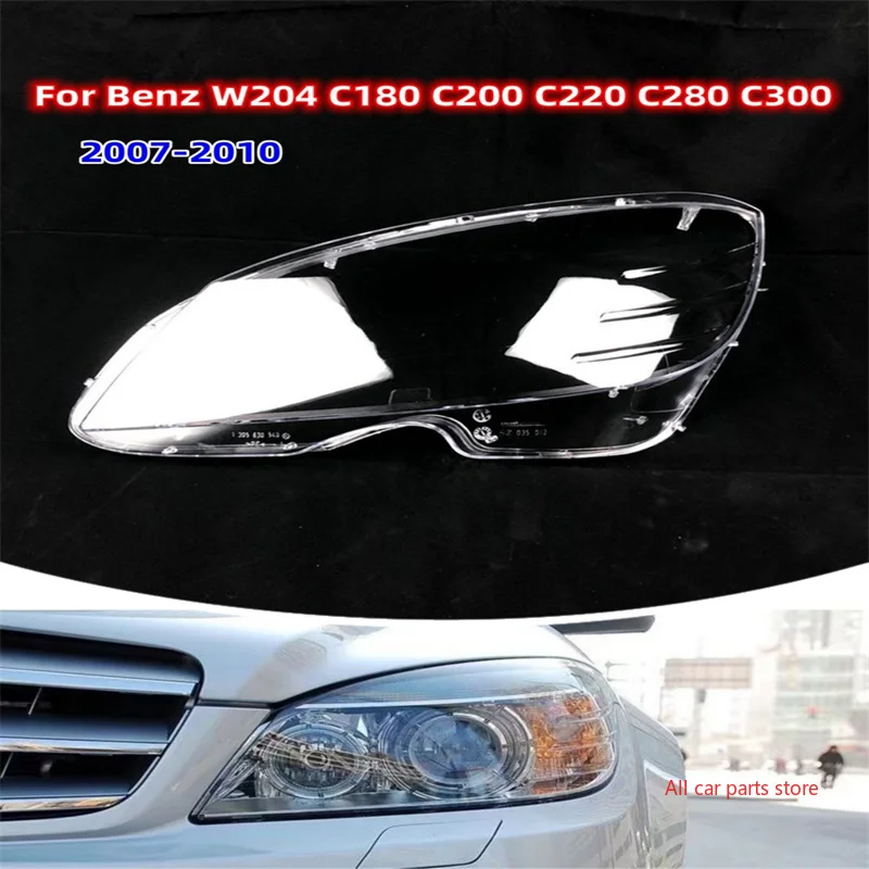Car Headlight Cover Lens Shell For Mercedes Benz W204 C180 C200 C220 C280 C300 2007-2010 Front Headlamp Lampshade Light Mask