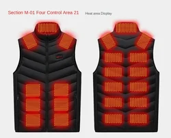 11/9/21 Zone Heating Suit Winter Warm and Comfortable Stand Collar Work Vest Outdoor Mens Intelligent Temperature Control Coat