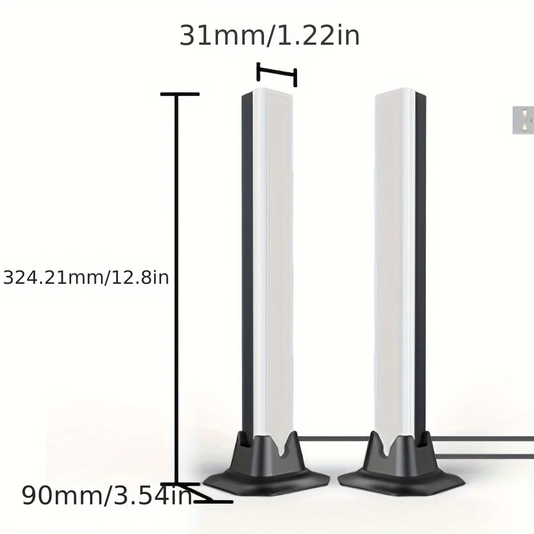1 زوج RGB إيقاع الضوء، 180 °   قضبان الإضاءة الذكية، أضواء LED للألعاب، 16 مليون تعديل الألوان DIY، جهاز التحكم عن بعد، ضوء لاقط USB