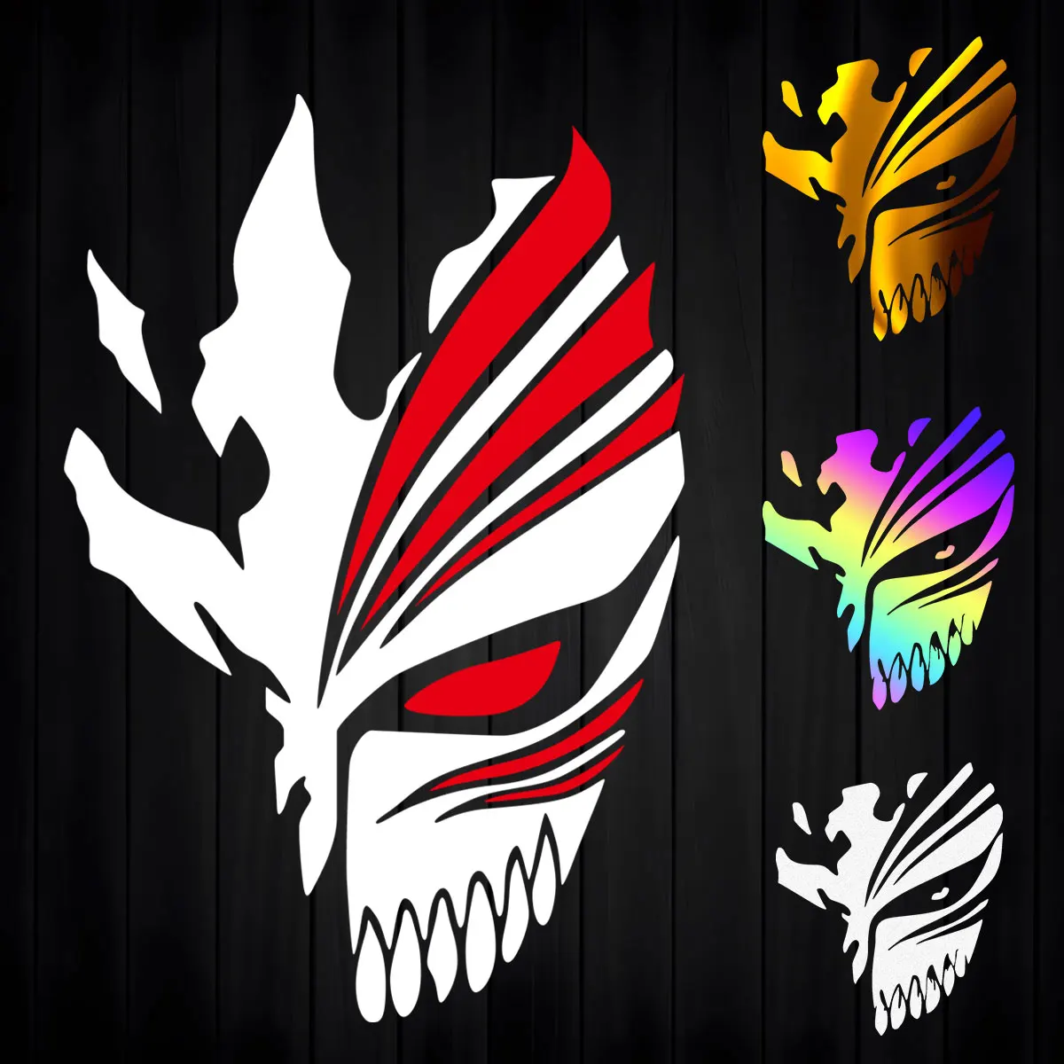 

Death Mask Anime JDM Cartoon Reflective Motorcycle Stickers Scooter Front Windshield Decorative Accessories for Honda YAMAHA