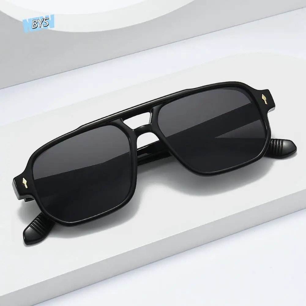 

Party Retro Double Beam Sunnies Leopard Print Eyewear HD Unisex Polarizing Lens Sunglasses PC Waterproof Anti-UV Glasses Daily