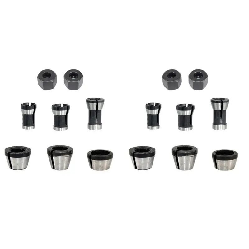 ABRW-16Pcs Router Collet Set Chuck Heads Adapter For Drills Engraving Trimming Carving Machine Electric Router Milling Cutter