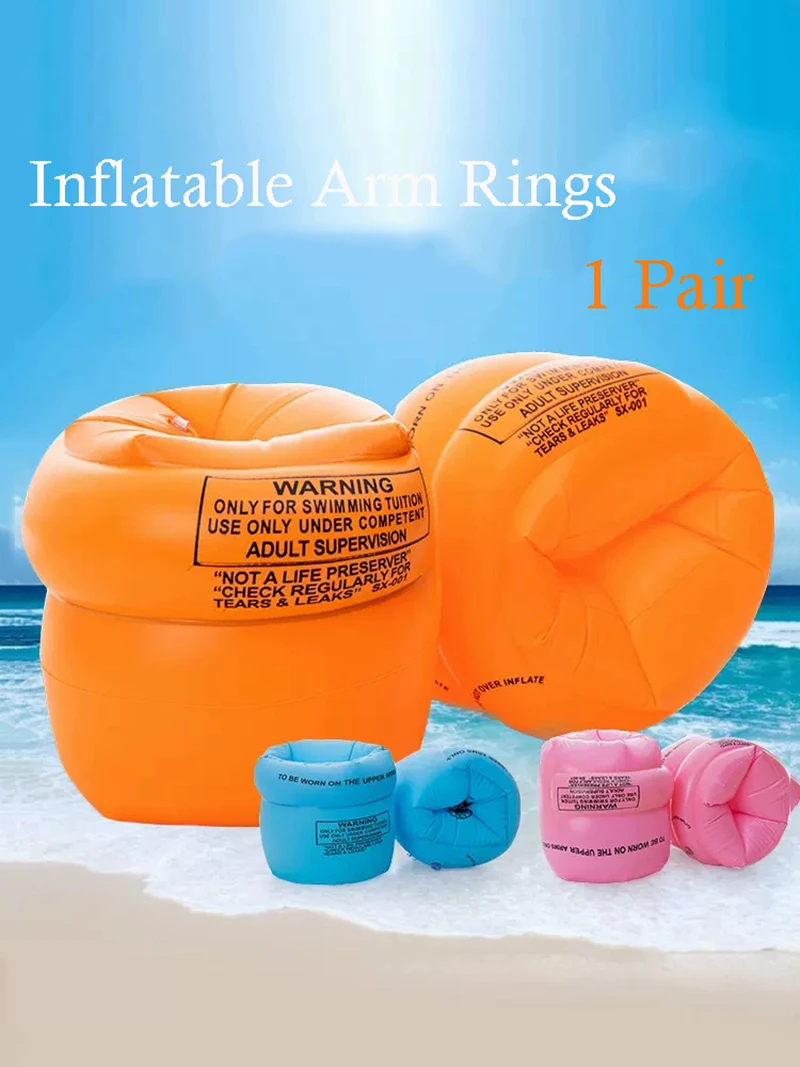 Multi-functional 1 Pair Swimming Arm Ring Kids Classic Practical Portable Safety Training Swimming Arm Circle Float Ring