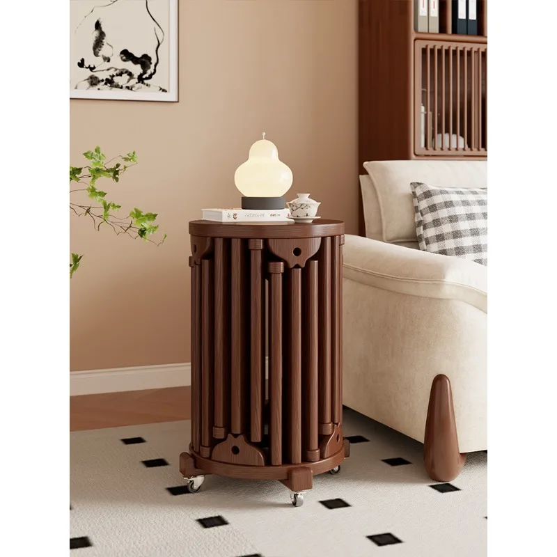 طاولة طعام مستديرة من الخشب الصلب، مقعد منزلي مكدس بستة في واحد، يمكن تكديس كرسي طعام احتياطي