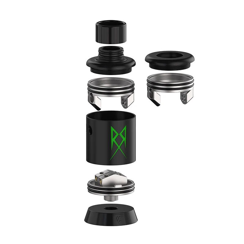 Atomizzatore originale ThunderCloud x Grimm Green RECOIL R3 RDA 2ml Singola/Doppia bobina 24mm 510 Drip Tip Serbatoio per sigaretta elettronica a prova di perdite