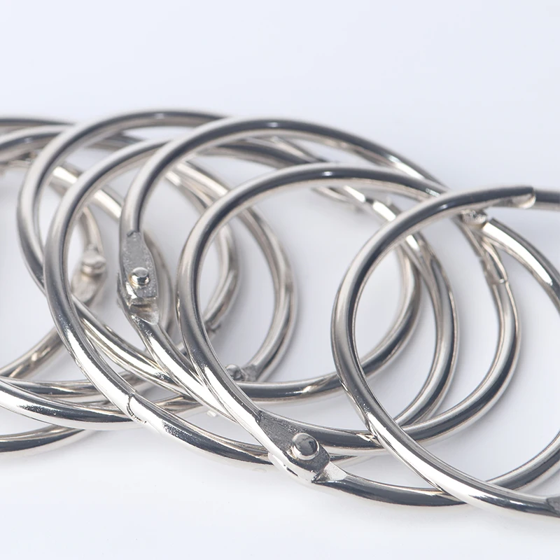 1000pcs 43mm Metal Silver Loose-leaf Book Binder Hinged Rings Keychain Album Ring Binders Craft Photo Album Circle Clips