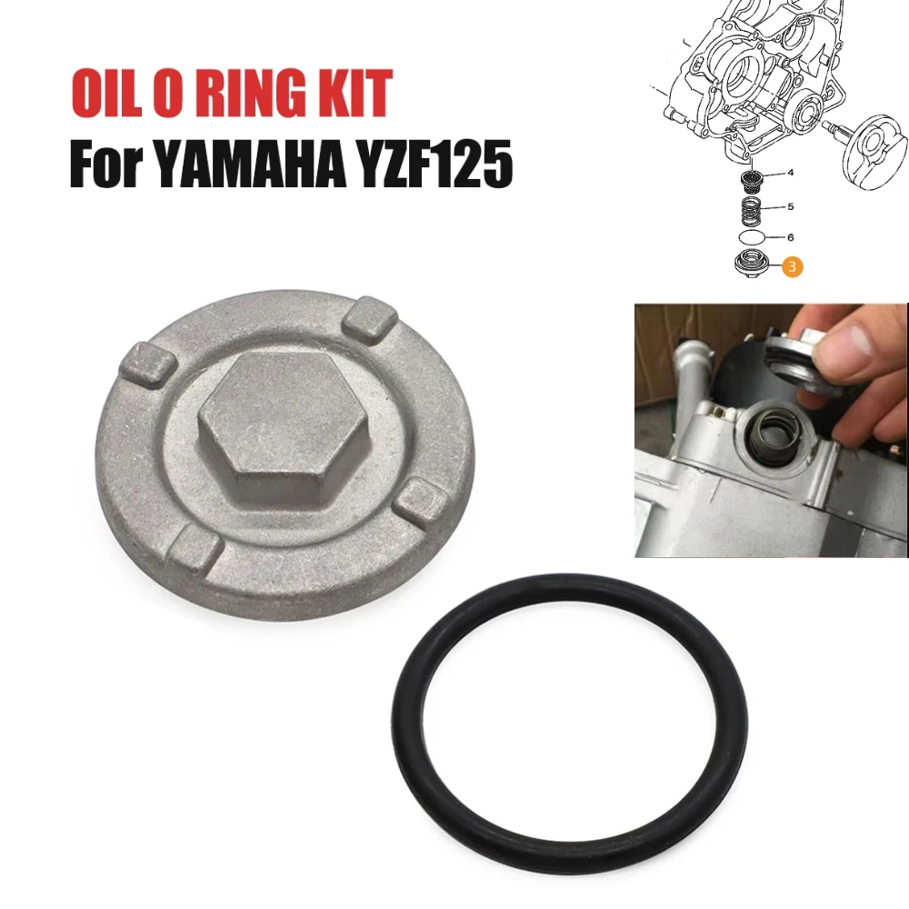 1S7E 535100   Do YAMAHA YZF125 WR 125 WSZYSTKIE MODELE KOŁNIERZ ODTWORZU OLEJU Śruba korka oleju Z ZESTAWEM O-RINGÓW OLEJU