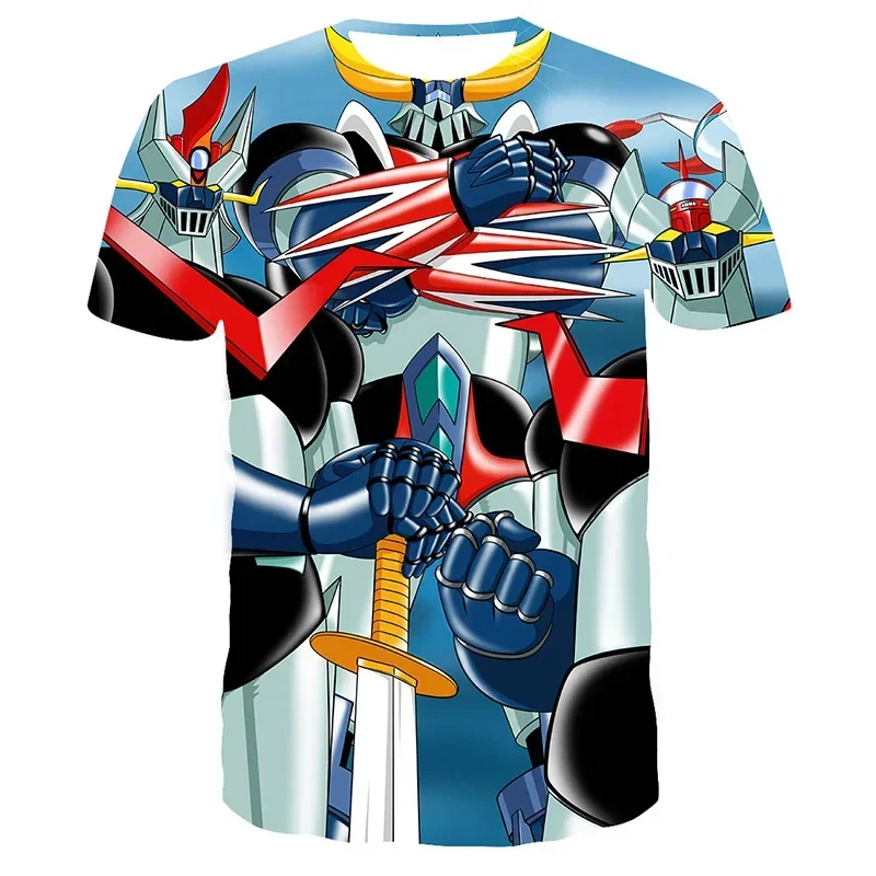 Mazinger Z 3D Printed T-shirts, Anime Robots, Streetwear, Men's Fashion, Short-sleeved T-shirts, Children's T-shirts
