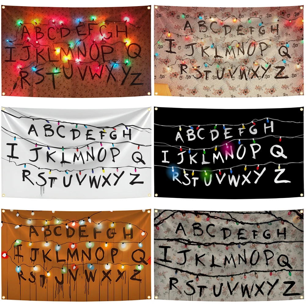 Letter Wall Flag Tapestry Polyester Digital Printing Run Banner for Garage Wall Art Out Door Decoration