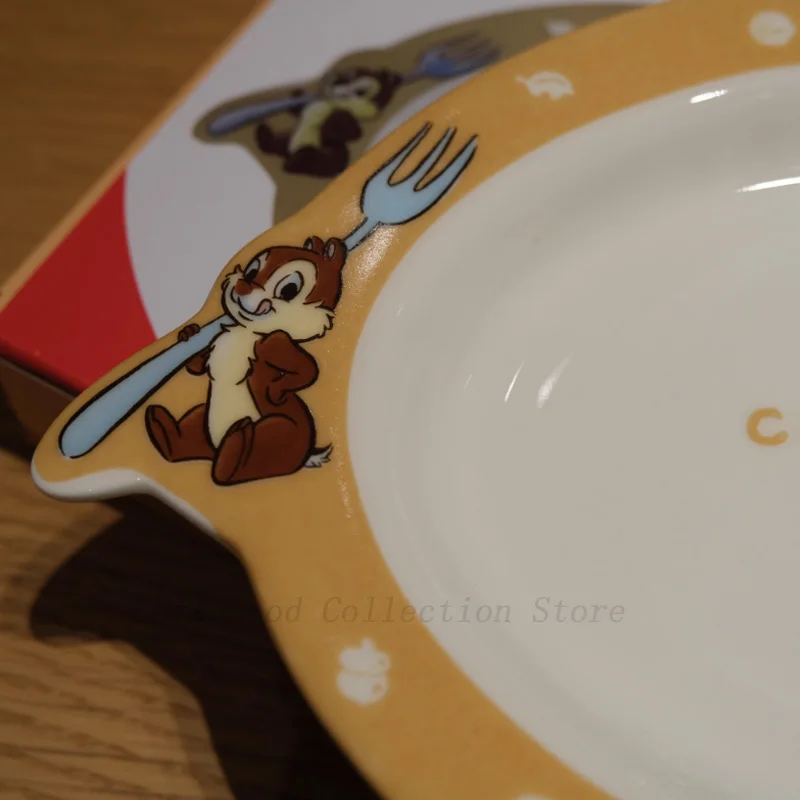 Kawaii Disney Chip An' Dale Retro Action Figure Toys Anime Ceramic Cake Dish Dining Plate Dessert Disk Cartoon Squirrel Gifts