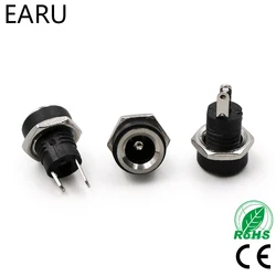 Adaptador de enchufe hembra para fuente de alimentación de CC, conector de montaje en Panel, 5-10 piezas, 3A, 12v, 5,5mm, 2,1mm, 2 tipos de terminales, 5,5x2,1