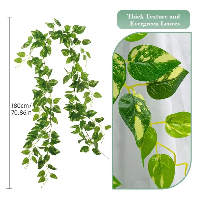 Artificial Chlorophytum Vine 180cm Plastic Durable Evergreen Leaves, Suitable for Modern Home Office Christmas Fast Delivery