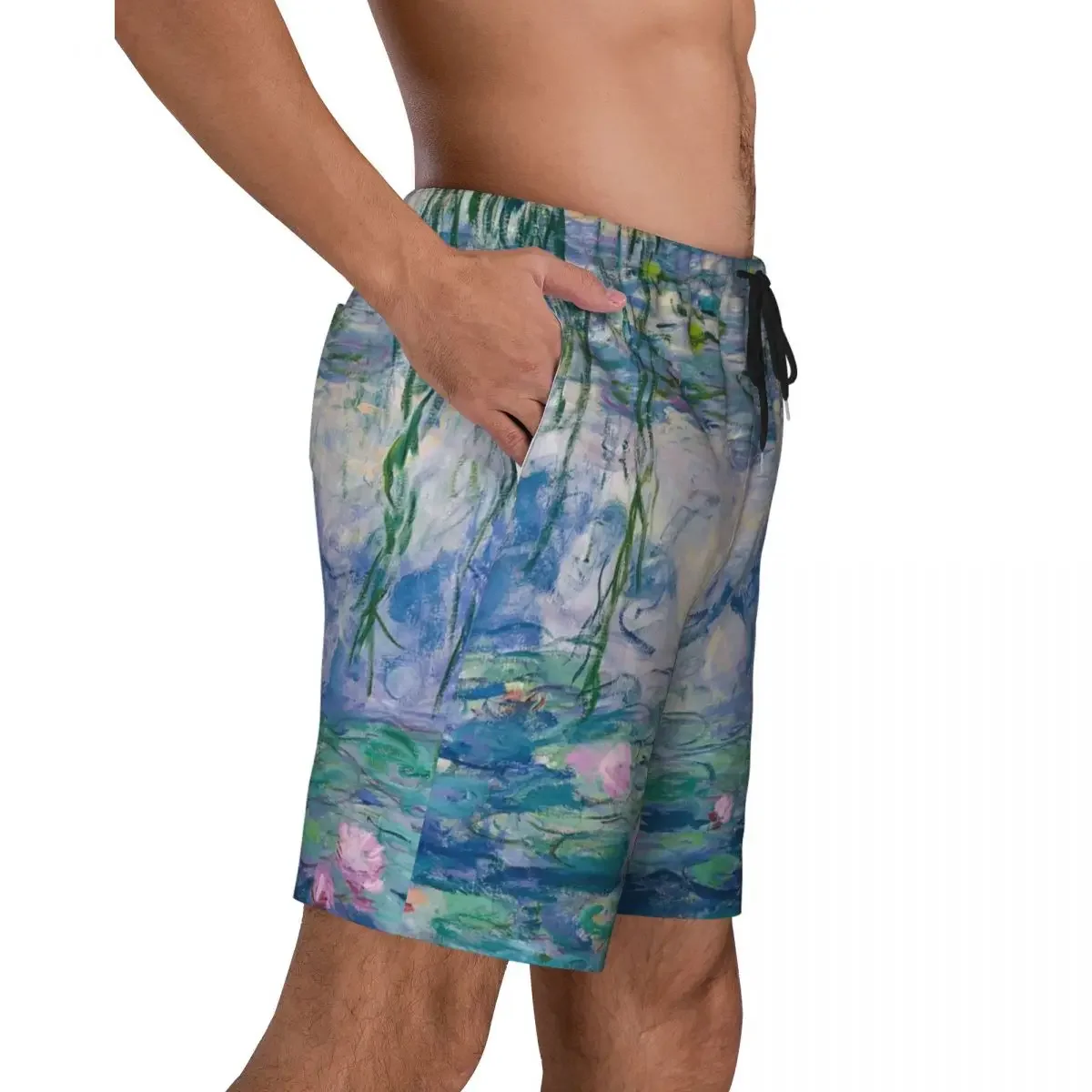 Water Lilies Claude Fine Art Print Men's Swim Trunks Quick Dry Beachwear Beach Board Shorts French Painter Art Boardshorts