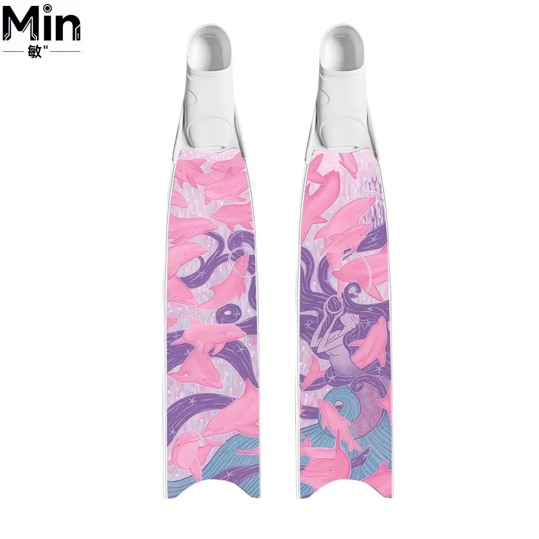 Professional Coated Fiberglass Fins Unisex Long Blade Freediving Fins for Snorkeling Spearfishing Lab Water Test