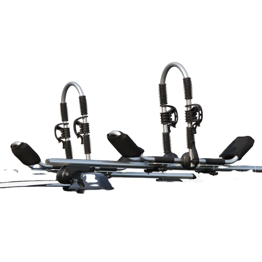 Adjustable folding aluminum universal roof rack for carrying 2 kayaks or canoes