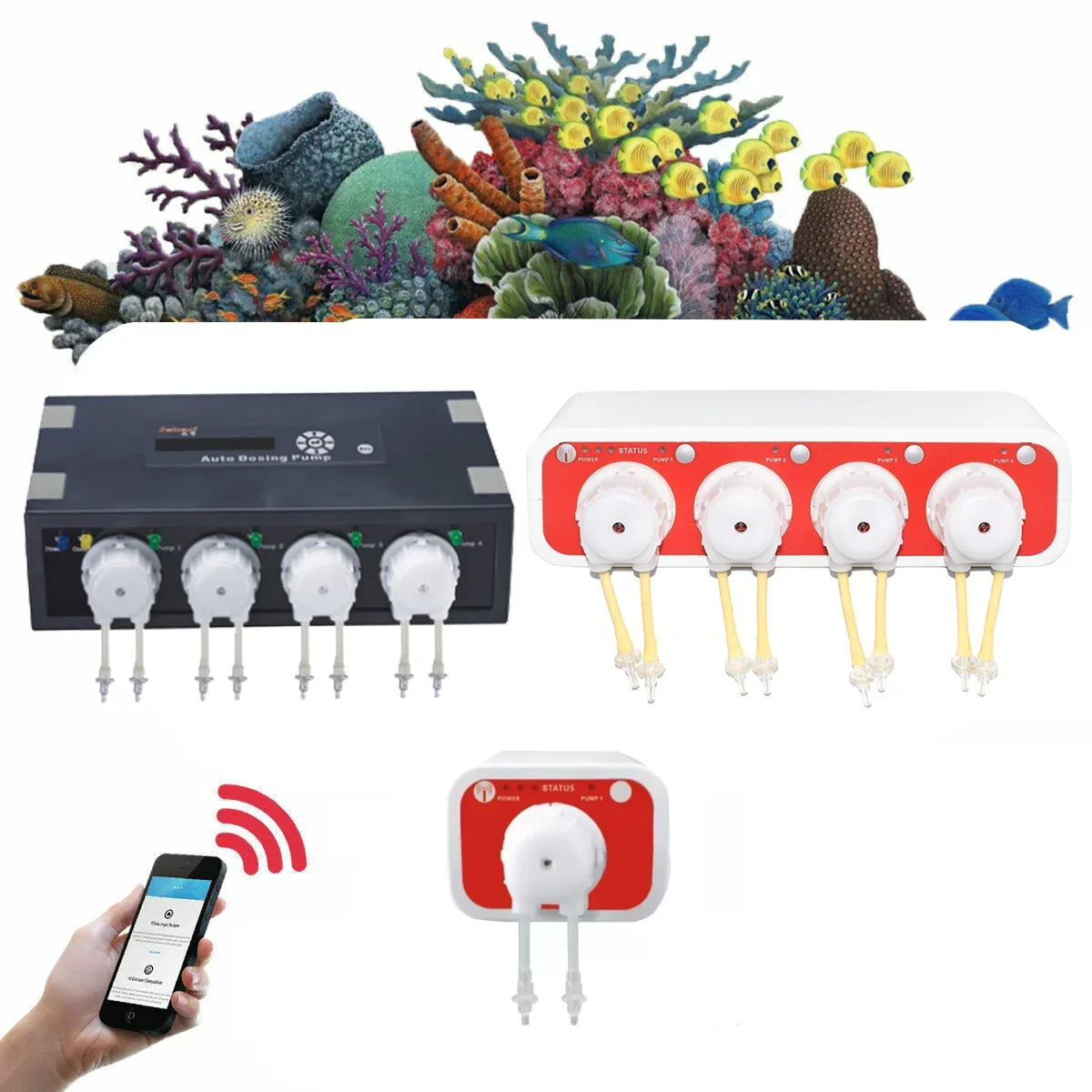 

Water Pump Filter Auto Dosing Pump -Automatic Marine Reef Doser 3.1 2.4 3.4 WIFI Control DP-4 For Aquariums Accessoires