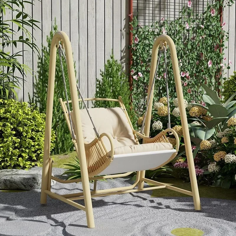 Reinforced balcony swing hanging chair household living room hanging basket chair outdoor courtyard garden swing chair vine