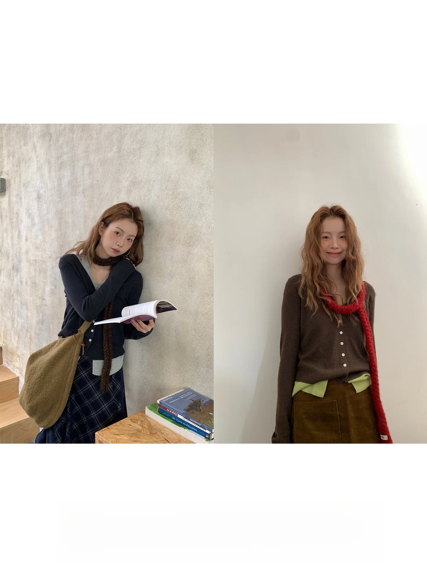 

Облегающий вязаный свитер с круглым вырезом и цветными вставками, имитация двухслойного топа на бретелях, повседневный, из мягкой дышащей ткани, с длинными рукавами, приятный к телу.