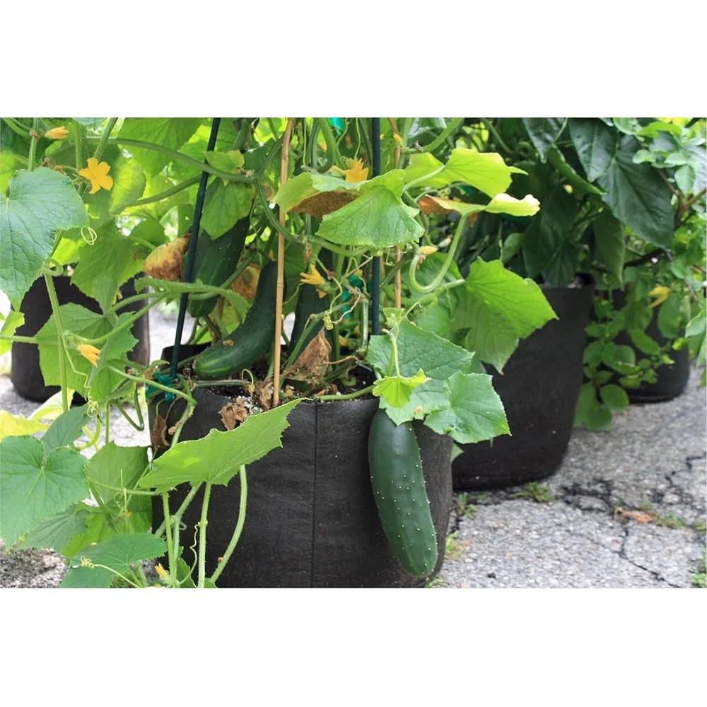 15 Gallon Soft-Sided Aeration Fabric Planter Container with Strap Handles Enhanced Root Growth and Vigorous Plants