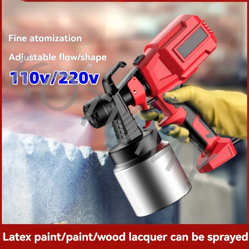 Small Paint Sprayer Cordless Electric Paint Spray Gun 110V/220V Plug-in Type Electric Spray Gun Multifunctional