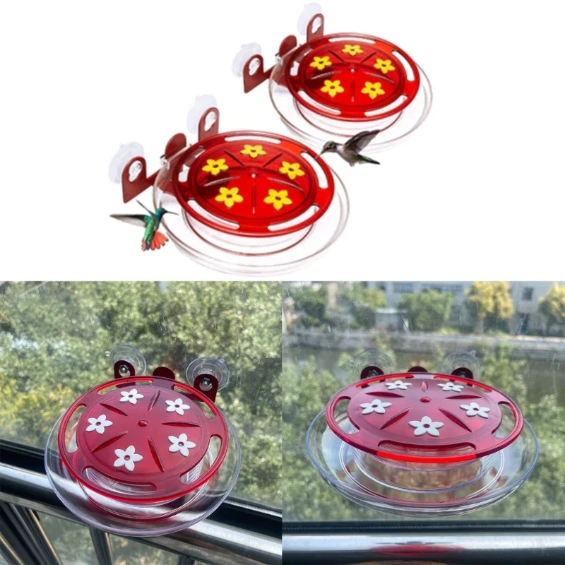 

28GF Window Mount Bird Feeders Suction Cup Hummingbird Feeders with 5 Feeding Port Feeder with Beautiful Color