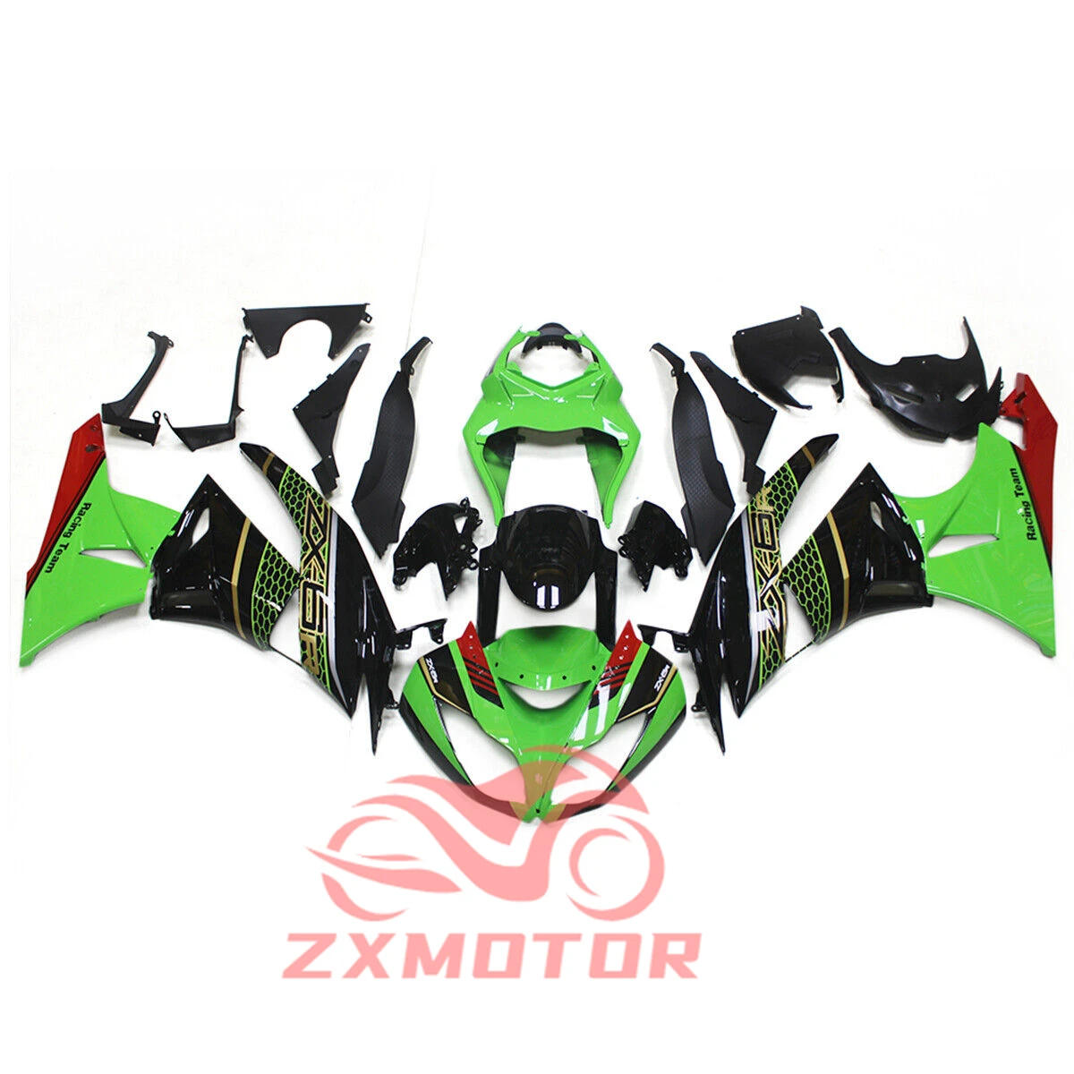 

Комплект обтекателей ZXMT ZX 6R 09 10 11 12, окрашенные мотоциклетные обтекатели, литье под давлением, подходит для KAWASAKI ZX6R 636 2009 2010 2011 2012