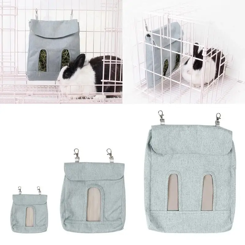 Hamster Hay Feeder Bag Storage Sacks Hanging Feeding Bags for Small Animals Rabbits Bite-Resistant