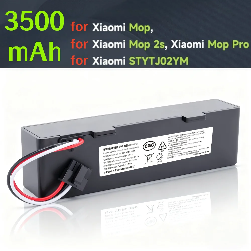 

14.4V 3500mAh 18650 4S1P Li-ion Battery forXiaomi mop, mop 2S, mop Pro, stytj 02 YM, bater í a for Xiaomi robot vacumm.
