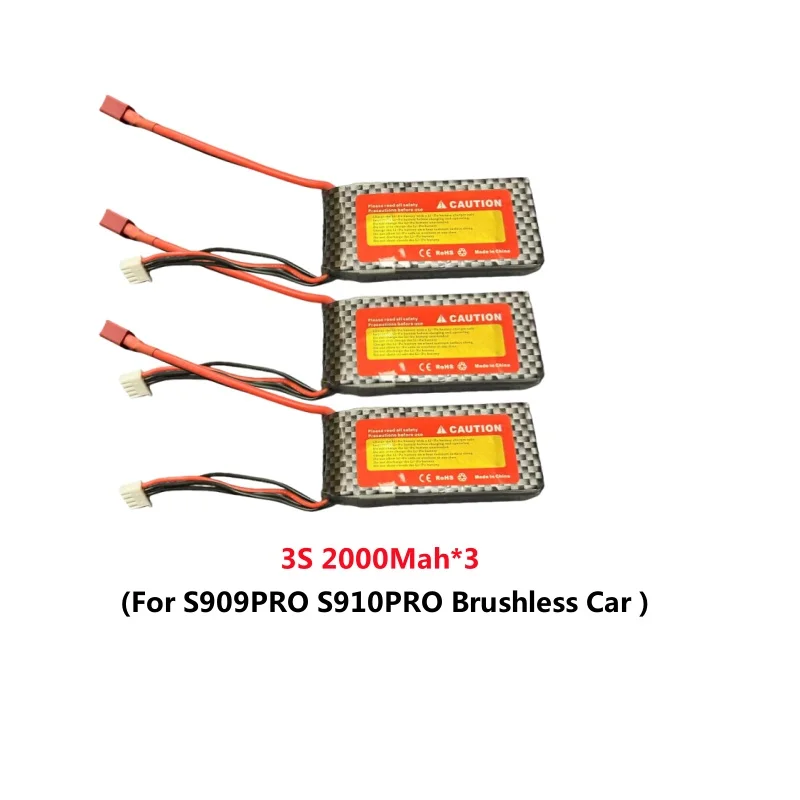 S909PRO Car Battery 7.4V 1500mAh 11.1V 2000MAH Battery USB For S909 S910 S909PRO S910PRO RC Car Original Accessories 3S Battery