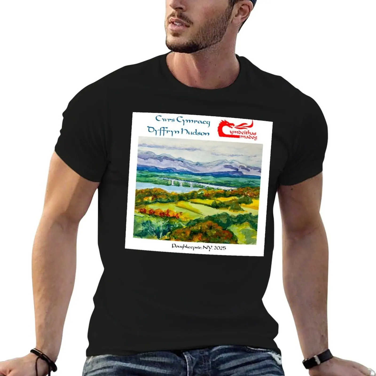 Hudson Valley Welsh Course; Cwrs Cymraeg Dyffryn Hudson, футболка больших размеров, простой повседневный топ, лето 2025 г.