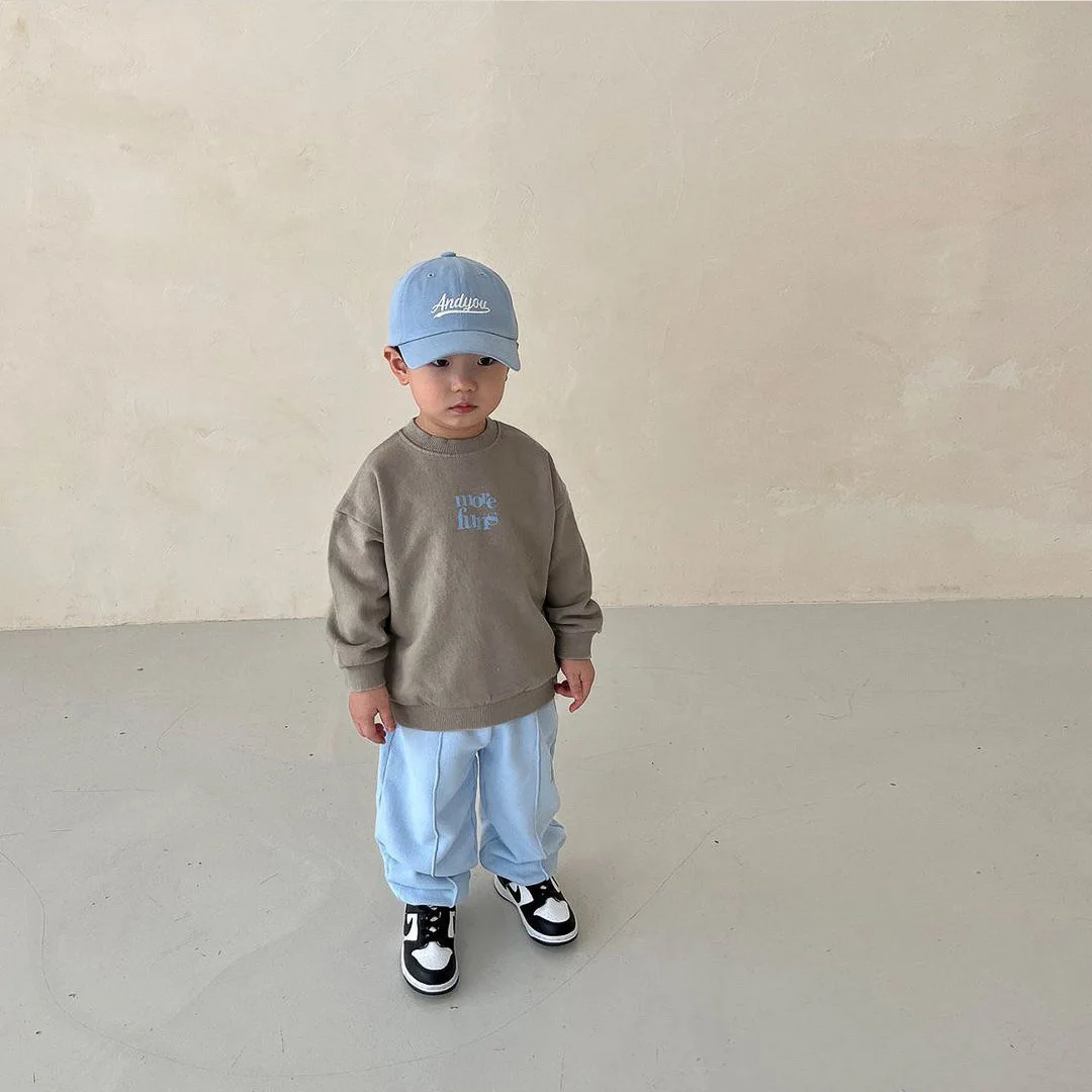 Autumn Letter Print Tracksuit Boy Children Fashion Sweatshirt Set Girl Baby Cotton Loose Casual Sports Tops + Pencil Pants 2pcs