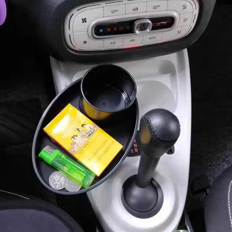لبنز الذكية 453 Fortwo Forfour 2015-2019 سيارة حامل الكأس صينية تنظيم الجدول الغذاء سيارة صينية المحمولة قابل للتعديل حامل مشروبات