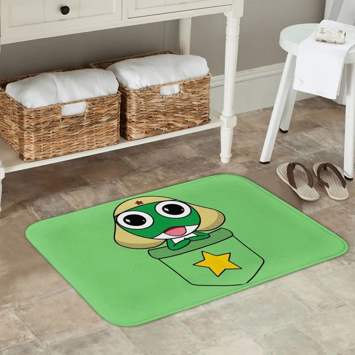 Keroro Companion Fußmatte für Küche, Eingang, Zuhause, Bodenmatte, rutschfester Teppich, Teppich für Schlafzimmer, Fußpolstermatten