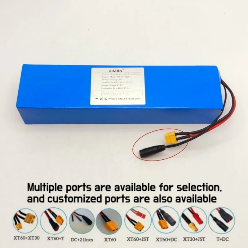 New 60V 6.8Ah 18650 Lithium ion Battery Pack 16S2P High Power Power Supply Large Capacity Battery Lithium Battery