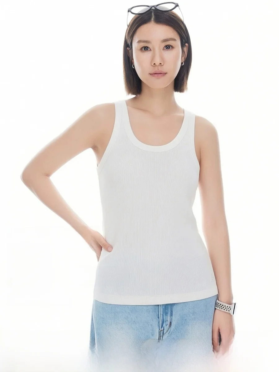 

Cloud Life Weightless U-Neck Slim Fit Tank Top Women's Summer Outerwear Cotton Blend Breathable Moisture Wicking Vest