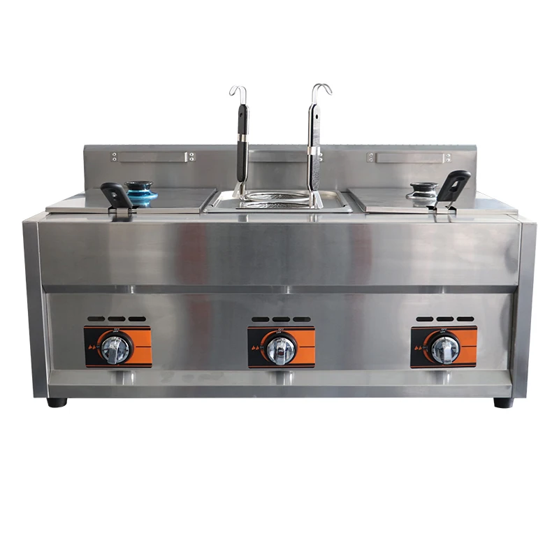 Table Top Gas Commercial Machine Gas Deep Fryer Single Double Three Tank Stainless Steel Chicken French Fries For Restaurant